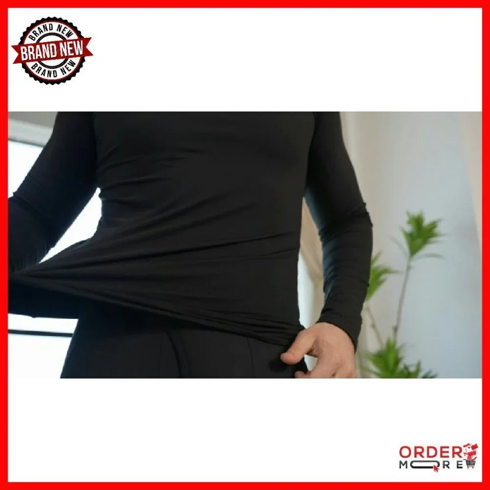 Men's Thermal Fleece Lined Long Sleeve Turtleneck Base Layer Top